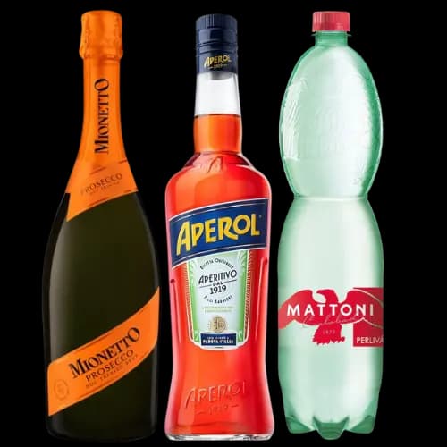 Aperol 0,7L + Prosecco 0,75l + Mattoni 1,5l