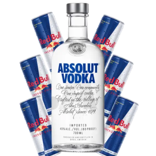 Absolut Vodka + redbull
